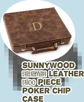 Leather poker chip set